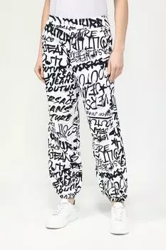 Джоггеры хлопковые с принтом на эластичном поясе VERSACE JEANS COUTURE