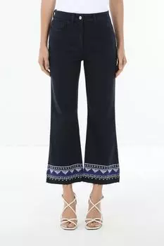 Брюки хлопковые с вышивкой Piombo