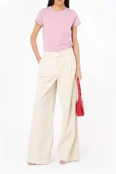 Брюки хлопковые с защипами и широкими брючинами Pinko