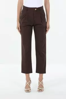 Брюки хлопковые с защипами укороченные OVS