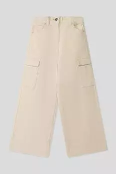 Брюки хлопковые широкого кроя с карманами IDO