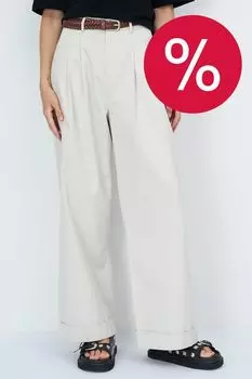 Брюки хлопковые свободного кроя с защипами ElectraStyle