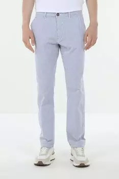 Брюки хлопковые в мелкую полоску Piombo