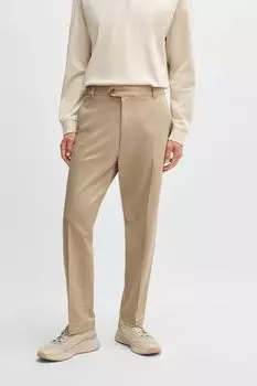 Брюки хлопковые зауженного кроя BOSS