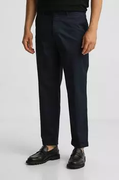 Брюки хлопковые зауженного кроя BOSS