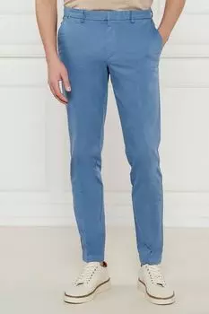 Брюки хлопковые зауженного кроя BOSS