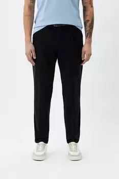 Брюки хлопковые зауженного кроя BOSS