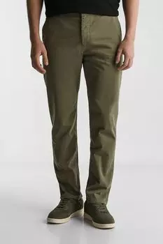 Брюки хлопковые зауженного кроя BOSS