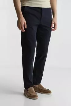 Брюки хлопковые зауженного кроя BOSS