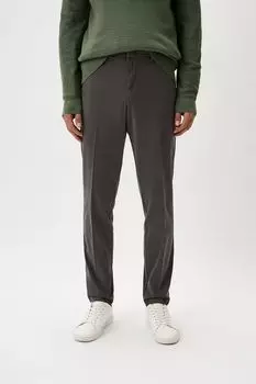 Брюки хлопковые зауженного кроя BOSS