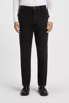 Брюки хлопковые зауженного кроя BOSS