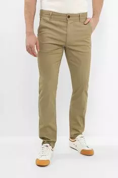 Брюки хлопковые зауженного кроя BOSS