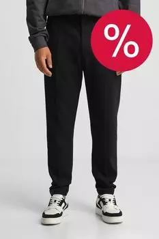 Брюки хлопковые зауженного кроя EMPORIO ARMANI