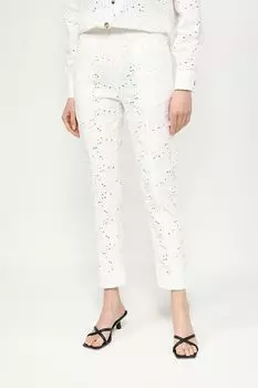 Брюки хлопковые зауженного кроя TWINSET