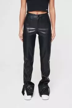 Брюки из экокожи с боковыми разрезами The Couture Club