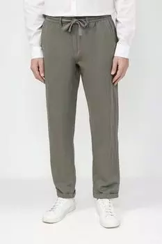 Брюки из хлопка и льна на эластичном поясе Casual Friday