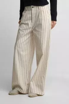 Брюки из хлопка и льна с широкими брючинами PEPE JEANS