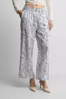 Брюки из хлопка и льна с принтом PEPE JEANS