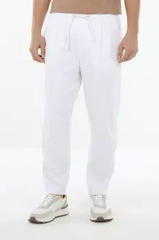 Брюки из льна и хлопка на кулиске Casual Friday