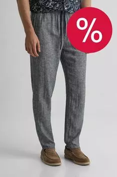 Брюки из льна и хлопка зауженные Blend