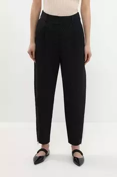 Брюки из смесовой шерсти с защипами EMPORIO ARMANI