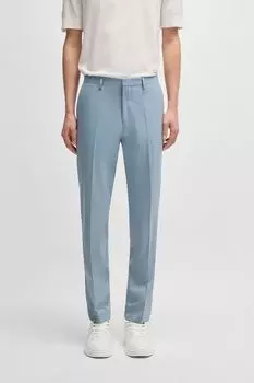 Брюки из смесовой шерсти зауженного кроя HUGO