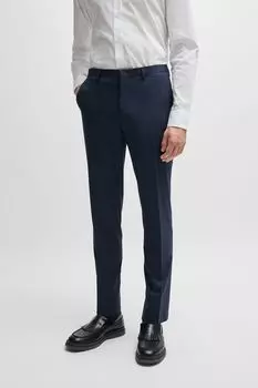 Брюки из смесовой шерсти зауженного кроя HUGO