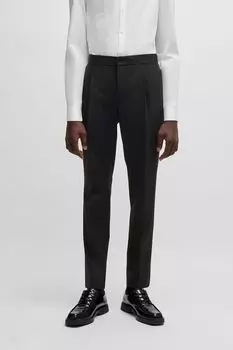 Брюки из смесовой шерсти зауженного кроя HUGO
