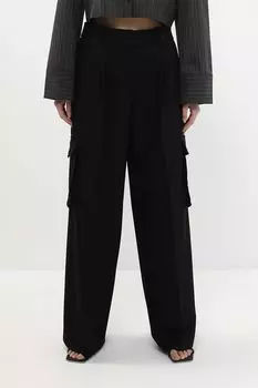 Брюки-карго прямого кроя из эластичного материала HUGO