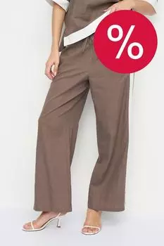 Брюки льняной и контрастными деталями ElectraStyle