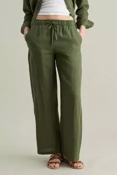 Брюки льняные на кулиске Piombo