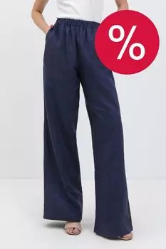 Брюки льняные свободного кроя FABRETTI