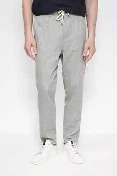 Брюки на кулиске из смеси хлопка и льна Loft