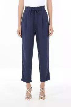 Брюки на кулиске из смесового льна OVS