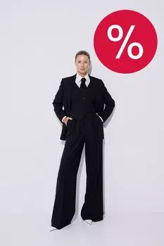 Брюки-палаццо в полоску с защипами LAROOM