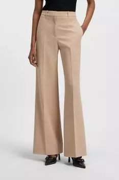 Брюки прямого кроя с расклешенные штанинами HUGO