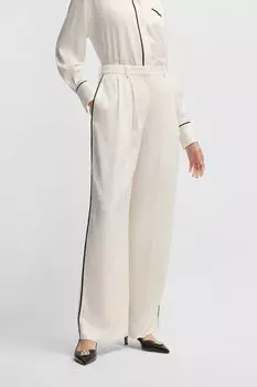 Брюки с контрастной отделкой прямого кроя BOSS