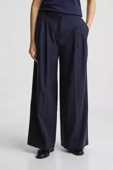 Брюки с защипами и широкими брючинами HUGO