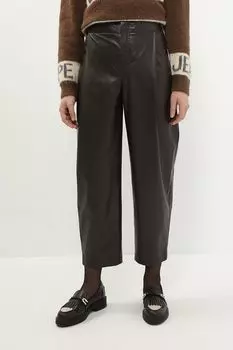 Брюки с защипами из экокожи Paola Ray