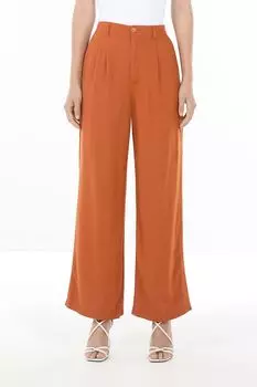 Брюки с защипами из смесового льна OVS