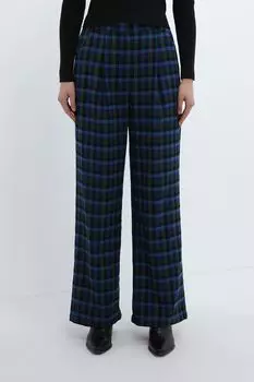 Брюки с защипами в клетку Piombo