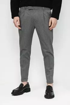 Брюки с защипами зауженного кроя Cinque