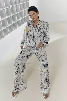 Брюки шелковые с принтом DREAMS by Alena Akhmadullina