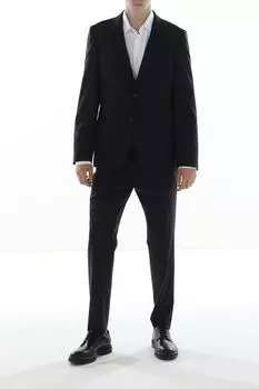 Брюки шерстяные прямого кроя BOSS