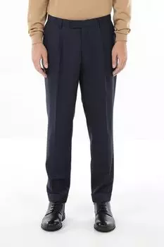 Брюки шерстяные с защипами BOSS