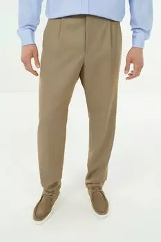 Брюки шерстяные с защипами BOSS