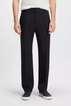 Брюки шерстяные свободного кроя BOSS