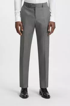 Брюки шерстяные зауженного кроя BOSS