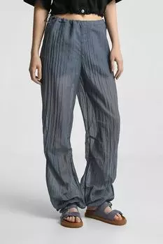 Брюки широкого кроя на эластичном поясе в полоску The Couture Club