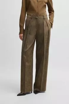 Брюки широкого кроя с защипами BOSS